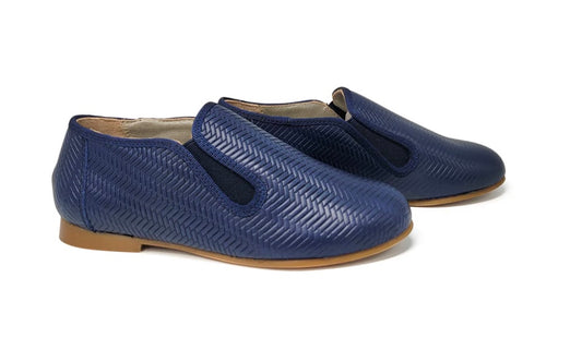 New Geppetoes Navy Woven Smoking Shoes