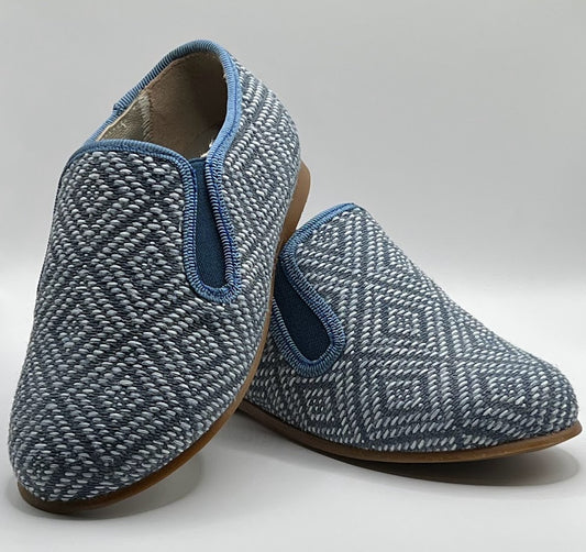 Geppetto Patterned Blue Smoking Shoe