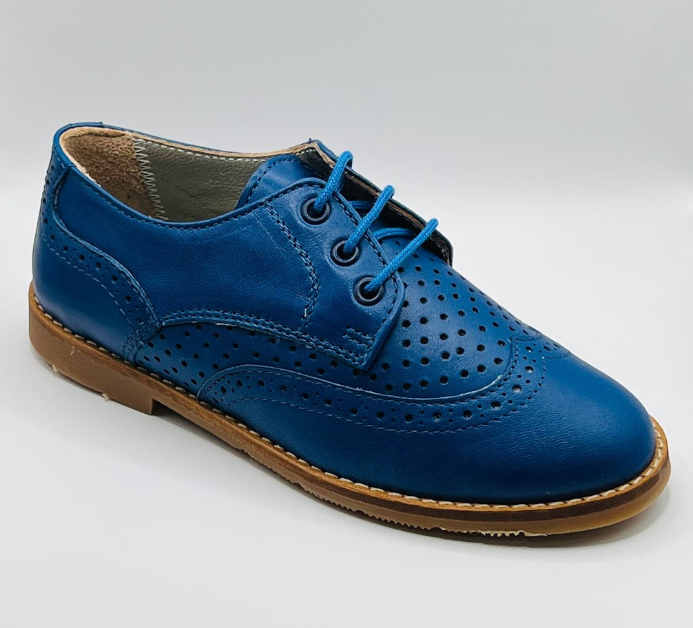 Geppetto Boys Cobalt Blue Wing Tip Lace Ups