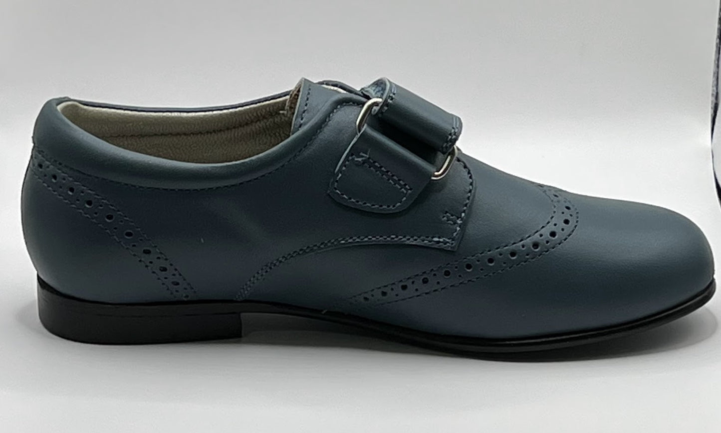 Geppetto Wing Tip Velcro Boys Dress Shoes
